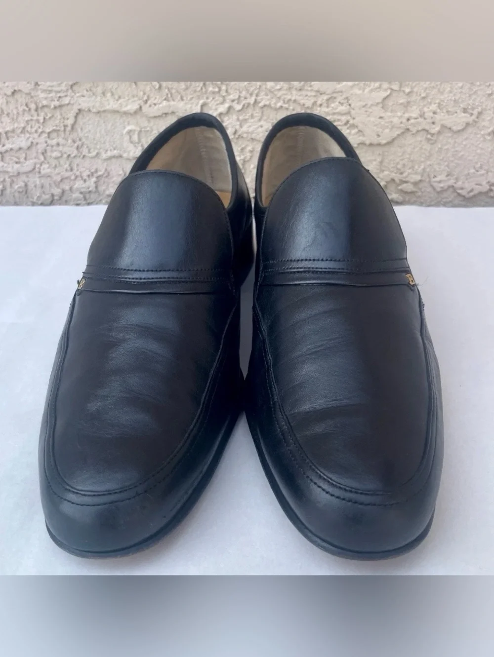 Bally of Switzerland Sligo Mens Sz US 9.5 D Black Leather Penny Moc Loafers VTG